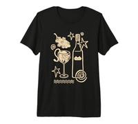 90s Y2K Curious Cute Kitten Stuck in a Wine Glass Premium T-Shirt