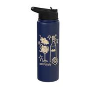 90s Y2K Curious Cute Kitten Stuck in a Wine Glass Stainless Steel Insulated Water Bottle