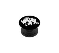 90s Y2K Cute Cats and Tomcats Dancing Around a Fish PopSockets Adhesive PopGrip