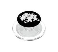 90s Y2K Cute Cats and Tomcats Dancing Around a Fish PopSockets PopGrip for MagSafe