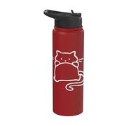 90s Y2K Cute Chubby Cat Tomcat Lying on Its Back Stainless Steel Insulated Water Bottle