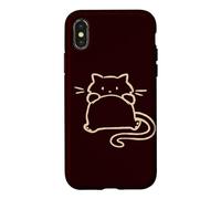 90s Y2K Cute Chubby Tomcat Cat Lying on Its Back Case for iPhone X/XS