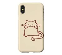 90s Y2K Cute Chubby Tomcat Cat Lying on Its Back Case for iPhone X/XS