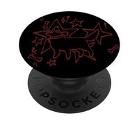 90s Y2K Cute Confused Mutt Pooch Dog with Stars and Bones PopSockets Adhesive PopGrip