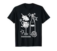 90s Y2K Cute Curious Kitten Stuck in a Wine Glass T-Shirt
