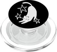 90s Y2K Cute Sleepy Cat Tomcat Stretching beneath the Stars PopSockets PopGrip for MagSafe