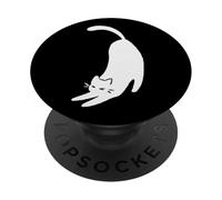 90s Y2K Cute Sleepy Cat Tomcat Stretching PopSockets Adhesive PopGrip