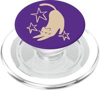 90s Y2K Cute Sleepy Tomcat Cat Stretching beneath the Stars PopSockets PopGrip for MagSafe