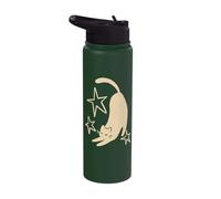 90s Y2K Cute Sleepy Tomcat Cat Stretching Beneath the Stars Stainless Steel Insulated Water Bottle