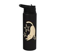 90s Y2K Cute Sleepy Tomcat Cat Stretching Beneath the Stars Stainless Steel Insulated Water Bottle