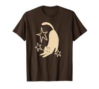 90s Y2K Cute Sleepy Tomcat Cat Stretching Beneath the Stars T-Shirt