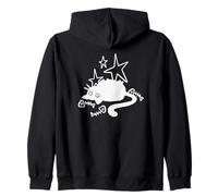 90s Y2K Lazy Chubby Cat Tomcat by Fish Bones Stargazing Zip Hoodie