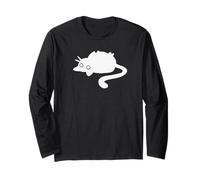 90s Y2K Lazy Chubby Cat Tomcat Lying on Its Back Long Sleeve T-Shirt