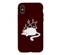 90s Y2K Lazy Chubby Cat Tomcat Stargazing Case for iPhone X/XS