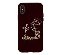 90s Y2K Lazy Chubby Tomcat Cat Hungry After Fish Case for iPhone X/XS