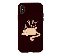 90s Y2K Lazy Chubby Tomcat Cat Stargazing Case for iPhone X/XS