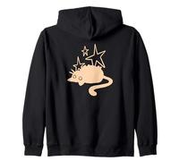 90s Y2K Lazy Chubby Tomcat Cat Stargazing Zip Hoodie