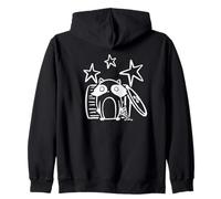 90s Y2K Pizza Thief Cute Raccoon Beneath the Stars Zip Hoodie