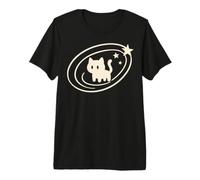 90s Y2K Scary Tomcat Cat is Scared Under Starry Tail Meme Premium T-Shirt