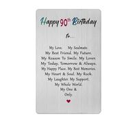 90th Birthday Card for Men Husband Him Boyfriend - 90 Year old Birthday Gift for Wife Girlfriend Her Women