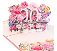 90th Birthday Card for Women - For Mum Friend Nan or Grandma - 3D Pop Up | 90 Year old Keepsake Gift