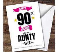 90th Birthday Card Personalised The Best Aunty Ever | Custom Card Personalised Cards, For Aunty, For Her, Milestone Birthdays, Birthday, 90th