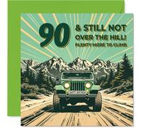 90th Birthday Cards for Women Men - Still Not Over The Hill - Happy Birthday Card for 90 Year Old Woman Man Auntie Uncle Grandad Nanny, 145mm Bday Greeting Cards