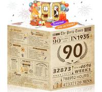 90th Birthday Cards Funny 3D Pop Up Gifts with Envelope for Women Men Wedding Anniversary Party Decorations Born In 1935 90 Year Old Poster Greeting Card for Grandma Mum Dad Husband Wife Aunt Uncle
