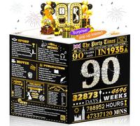 90th Birthday Cards Funny 3D Pop Up Gifts with Envelope for Women Men Wedding Anniversary Party Decorations Born In 1935 90 Year Old Poster Greeting Cards for Grandma Mum Dad Husband Wife Aunt Uncle