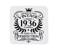 90th Birthday Gift for Men Vintage 1936 Aged to Perfection Printed Coaster Present for 90 Year Old Etched Printed Placemat (Printed Coaster)