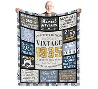 90th Birthday Gifts for Men, Vintage 1935 Birthday Blanket 50"x60", Birthday Gifts for 90 Year Old Men, 1935 Birthday Gifts for Men, Funny 90th Birthday gift for Him Husband Dad Grandpa Brother Friend
