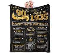 90th Birthday Gifts for Women Men, Birthday Gifts for 90 Year Old Woman Man, 90 Year Old Birthday Gifts for Women Men, 90th Birthday Gift Ideas Throw Blanket 60 x 50 Inch, Women 1935 Birthday Gifts