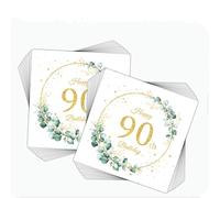 90th Birthday Napkins, 40pcs Sage Green Birthday Serviette