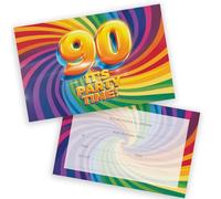90th Birthday Party Invitations Men Women - Now It's Party Time 28 Pack - Adults Birthday Invitations for Friends Family A6 Bday Party Invites Invitation Cards with Folding Envelopes