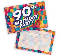 90th Birthday Party Invitations Men Women - Rainbow Balloons 20 Pack - Adults Birthday Invitations for Friends Family A6 Bday Party Invites Invitation Cards with Folding Envelopes
