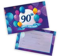 90th Birthday Party Invitations Men Women - Happy Balloons 20 Pack - Adults Birthday Invitations for Friends Family A6 Bday Party Invites Invitation Cards with Folding Envelopes