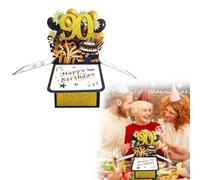 90th Birthday Pop-Up Card,3D Colorful Greeting Card with Envelope for Grandma & Grandpa - Unique Milestone Gift for Women & Men (90 Years Old Celebration)