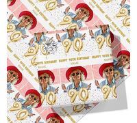 90th Milestone Birthday Balloons Personalised Wrapping Paper - Add Any Name and Photo-90-A1 Sheet - 594mm x 840mm
