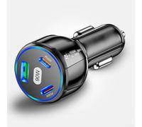 90W Car Charger Adapter for Efficient Charging of Various Devices (Black)