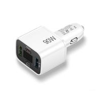 90W High Power 4 Port Car Charger USB C for pd for qc4.0 90W(White)