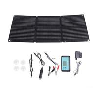 90W Monocrystalline Solar Panel with Folding Design and 30A Controller for Vehicle Battery Charging, Compatible with 12V and 24V Systems, for Camping and Travel (A)