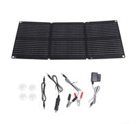 90W Monocrystalline Solar Panel with Folding Design and 30A Controller for Vehicle Battery Charging, Compatible with 12V and 24V Systems, for Camping and Travel (B)