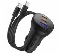 90W USB C Car Charger, for HONOR Magic 6 Lite/Magic 7 Pro/Magic7 Lite/Magic6 Pro/Magic V5 V3 QC3.0+PD3.0 Type C 3 Ports Fast Car Charger Cigarette Lighter Phone Adapter with Cable