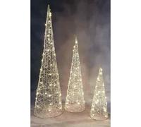 90x LED Wire Cone 3 Set Warm White Timer Christmas Decoration Household New
