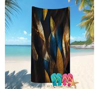 90x180 cm Sand-Free Quick-Dry Beach Towel Extra Large Modern Art Leaf Travel & Pool Towel Lightweight Super-Absorbent Black for Adults & Kids Cruise,Holiday,Pool,Lounge Sunbathing