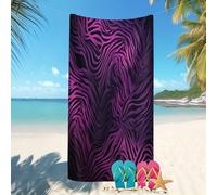 90x180 cm Sand-Free Quick-Dry Beach Towel Extra Large Visual Impact Zebra Stripes Travel & Pool Towel Lightweight Super-Absorbent Purple for Adults & Kids Cruise,Holiday,Pool,Lounge Sunbathing