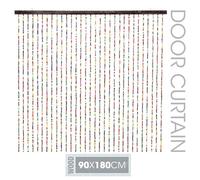 URBNLIVING 90x180cm Hanging Wooden Multicoloured Bamboo Door String Bead Divider Curtain Stylish Room Partition Durable and Easy to Install