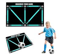 90x60cm Football Training Mat, Footstep Training Equipment Anti-Skid Carpet for Ball Control Practice Soccer Sports Improve Skills for Boys Coach Kids Adults(Training Mat) (A)