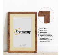 (90x60CM Pic (100x70CM Frame)) Rustic Oak Picture Frame Photo Frames With Ivory Mount Wall Art Hanging Frame Home Decor Frame