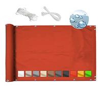 90x700cm Waterproof Garden Windbreak Privacy CoverRed Outdoor Barrier with Cords & Tie Downs for Pool Patio & Balcony Protection